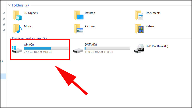 Chọn ổ có biểu tượng Windows